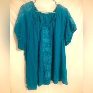 Faded glory turquoise 4x blouse
